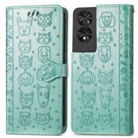peňaženkové / vyklápacie puzdro TCL 40 NXTPAPER 5G - ART ANIMALS Peňaženkový obal pre TCL 40 NXTPAPER 5G zelený