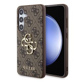 zadný kryt Tipy na darčeky - GUESS 4G METAL Kryt pre Samsung Galaxy S24 5G hnedý