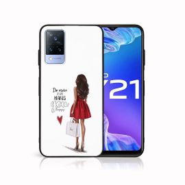 zadný kryt Vivo Y33s - MY ART Silikónový obal Vivo Y21 / Y21s / Y33s RED DRESS (137)