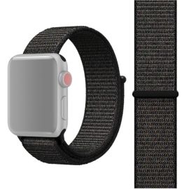 remienok na hodinky Apple Watch 6 / SE / 5 / 4 44mm / 1/2/3 42mm - NYLON Remienok Apple Watch 9 / 8 / 7 (45mm) / 6 / SE / 5 / 4 (44mm) / 3 / 2 / 1 (42mm) čierny