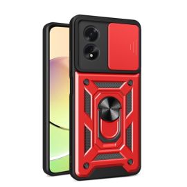 zadný kryt Oppo A38 - RING CAMERA Kryt s držiakom pre Oppo A38 červený