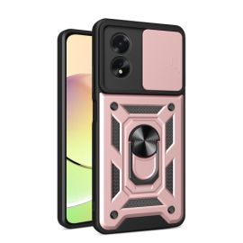 zadný kryt Oppo A38 - RING CAMERA Kryt s držiakom pre Oppo A38 ružový