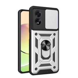 zadný kryt Oppo A38 - RING CAMERA Kryt s držiakom pre Oppo A38 strieborný