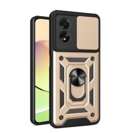 zadný kryt Oppo A38 - RING CAMERA Kryt s držiakom pre Oppo A38 zlatý