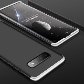 obojstranný kryt, zadný kryt Kryty na mobil - 360° Ochranný obal Samsung Galaxy S10 čierny (strieborný)