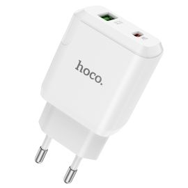 sieťová nabíjačka Príslušenstvo - HOCO N5 20W Sieťová nabíjačka USB / USB Typ-C biela