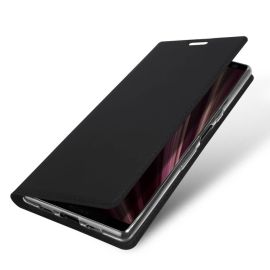 zaklápacie puzdro Kryty na mobil - DUX Peňaženkový obal Sony Xperia 10 Plus čierny