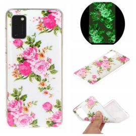 zadný kryt Samsung - ART TPU Svietiaci kryt Samsung Galaxy A41 FLOWER
