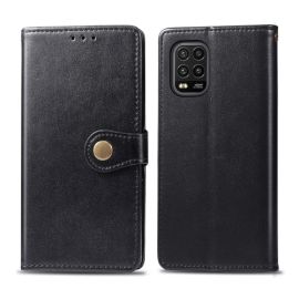 zaklápacie puzdro Xiaomi Mi 10 Lite - LEATHER BUCKLE Peňaženkový obal Xiaomi Mi 10 Lite čierny