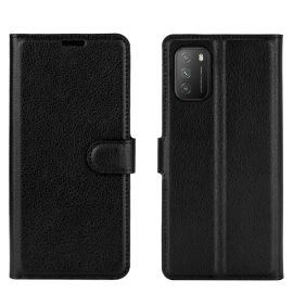 zaklápacie puzdro Xiaomi Poco M3 - LITCHI Peňaženkový kryt Xiaomi Poco M3 čierny