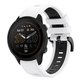 remienok na hodinky Garmin Forerunner 955 - SPORTY Vymeniteľný silikónový remienok Garmin Forerunner 955 WHITE-BLACK