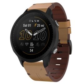 remienok na hodinky Garmin Forerunner 955 - LEATHER Kožený remienok pre Garmin Forerunner 955 svetlohnedý