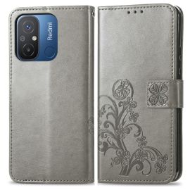 peňaženkové / vyklápacie puzdro Xiaomi Redmi 12C - ART FLOWERS Peňaženkový kryt Xiaomi Redmi 12C šedý