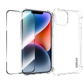 sklo / fólia, zadný kryt Apple iPhone 14 Plus - ENKAY SET Priehľadný obal + 3D ochranné sklo Apple iPhone 14 Plus