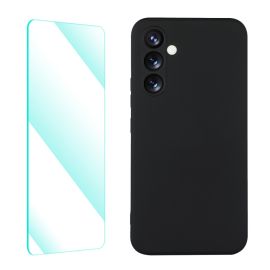 zadný kryt Samsung Galaxy A54 5G - ENKAY SET Silikónový obal a 2D sklo Samsung Galaxy A54 5G čierny
