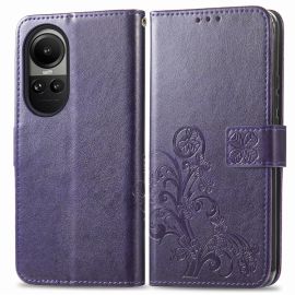 peňaženkové / vyklápacie puzdro Oppo Reno10 5G - ART FLOWERS Peňaženkový kryt Oppo Reno10 5G / Reno 10 Pro 5G fialový