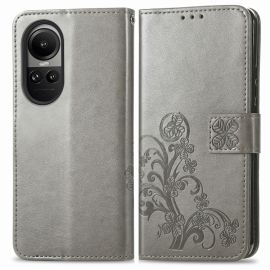 peňaženkové / vyklápacie puzdro Oppo Reno10 Pro 5G - ART FLOWERS Peňaženkový kryt Oppo Reno10 5G / Reno 10 Pro 5G šedý