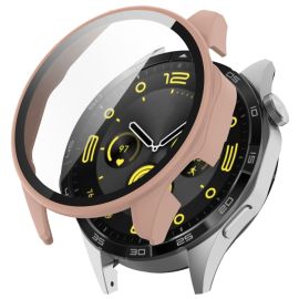 obal na hodinky Huawei Watch GT 4 46mm - PC FULL COVER Plastový kryt so sklom pre Huawei Watch GT 4 46mm ružový