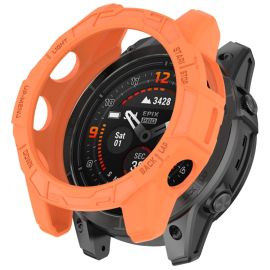 obal na hodinky Garmin Fenix E 47mm - TPU HALF COVER Kryt pre Garmin Fenix E 47mm oranžový