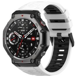 remienok na hodinky Amazfit T-Rex 3 - SPORTY Vymeniteľný silikónový remienok Amazfit T-Rex 3 WHITE BLACK