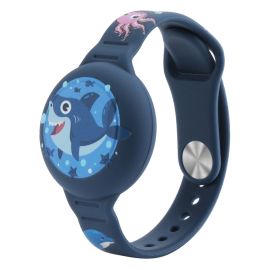 Apple AirTag - CARTOON Detský silikónový remienok na AirTag SHARK