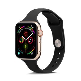 remienok na hodinky Apple Watch 6 / SE/ 5 / 4 40mm / 1/2/3 38mm - THIN Silikónový remienok Apple Watch 9 / 8 / 7 (41mm) / 6 / SE / 5 / 4 (40mm) / 3 / 2 / 1 (38mm) BLACK
