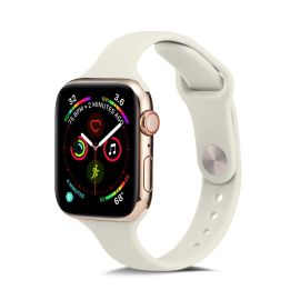 remienok na hodinky Apple Watch 6 / SE/ 5 / 4 40mm / 1/2/3 38mm - THIN Silikónový remienok Apple Watch 9 / 8 / 7 (41mm) / 6 / SE / 5 / 4 (40mm) / 3 / 2 / 1 (38mm) CREAMY WHITE
