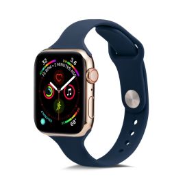 remienok na hodinky Apple Watch 6 / SE/ 5 / 4 40mm / 1/2/3 38mm - THIN Silikónový remienok Apple Watch 9 / 8 / 7 (41mm) / 6 / SE / 5 / 4 (40mm) / 3 / 2 / 1 (38mm) DARK BLUE