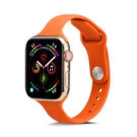 remienok na hodinky Apple Watch 6 / SE/ 5 / 4 40mm / 1/2/3 38mm - THIN Silikónový remienok Apple Watch 9 / 8 / 7 (41mm) / 6 / SE / 5 / 4 (40mm) / 3 / 2 / 1 (38mm) ORANGE