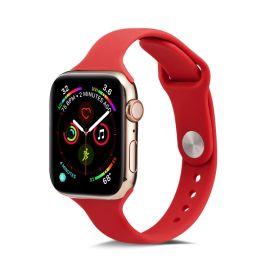 remienok na hodinky Apple Watch 6 / SE/ 5 / 4 40mm / 1/2/3 38mm - THIN Silikónový remienok Apple Watch 9 / 8 / 7 (41mm) / 6 / SE / 5 / 4 (40mm) / 3 / 2 / 1 (38mm) RED
