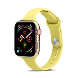 remienok na hodinky Apple Watch 6 / SE/ 5 / 4 40mm / 1/2/3 38mm - THIN Silikónový remienok Apple Watch 9 / 8 / 7 (41mm) / 6 / SE / 5 / 4 (40mm) / 3 / 2 / 1 (38mm) YELLOW
