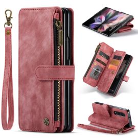 zaklápacie puzdro Samsung Galaxy Z Fold 3 5G - WALLET Ochranný kryt s peňaženkou 2v1 pre Samsung Galaxy Z Fold 3 5G červený