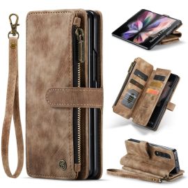 zaklápacie puzdro Samsung Galaxy Z Fold 3 5G - WALLET Ochranný kryt s peňaženkou 2v1 pre Samsung Galaxy Z Fold 3 5G hnedý