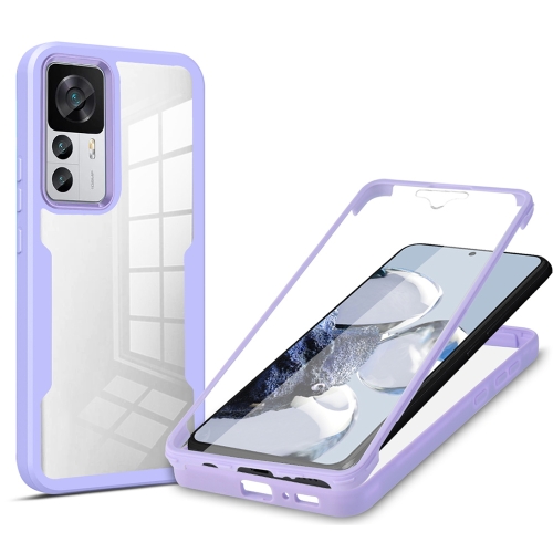 E-shop DUAL Obojstranný kryt s fóliou Xiaomi 12T / 12T Pro fialový