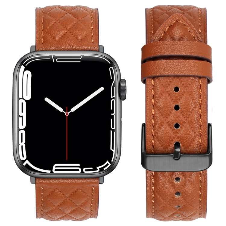 E-shop LATTICE BAND Kožený remienok pre Apple Watch SE / SE 2022 / SE 2023 / SE 2025 (40mm) hnedý