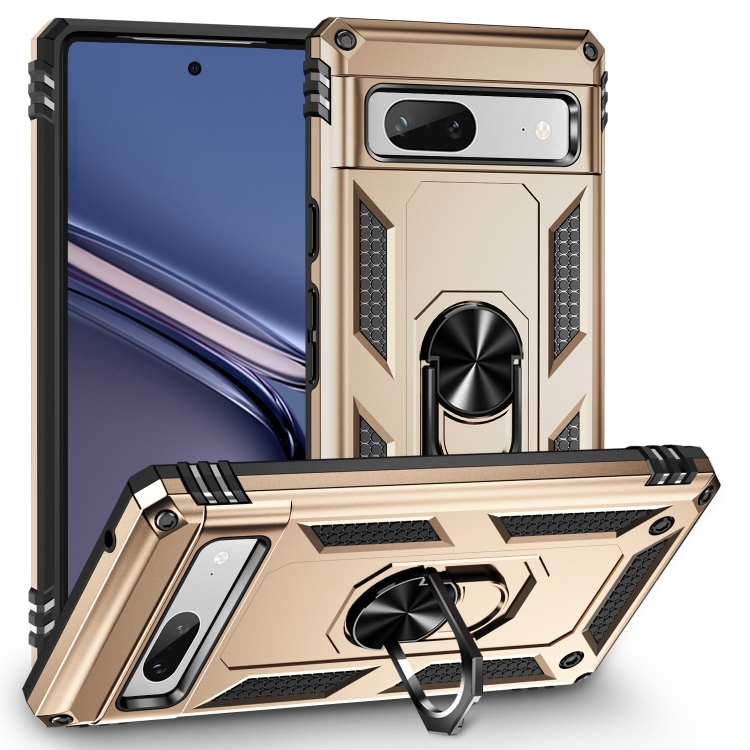 E-shop RING Obal s držiakom pre Google Pixel 7a zlatý