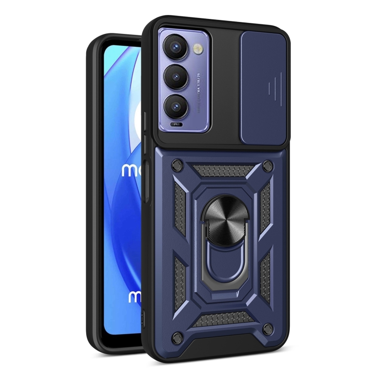 E-shop RING CAMERA Kryt s držiakom pre Tecno Camon 18 modrý
