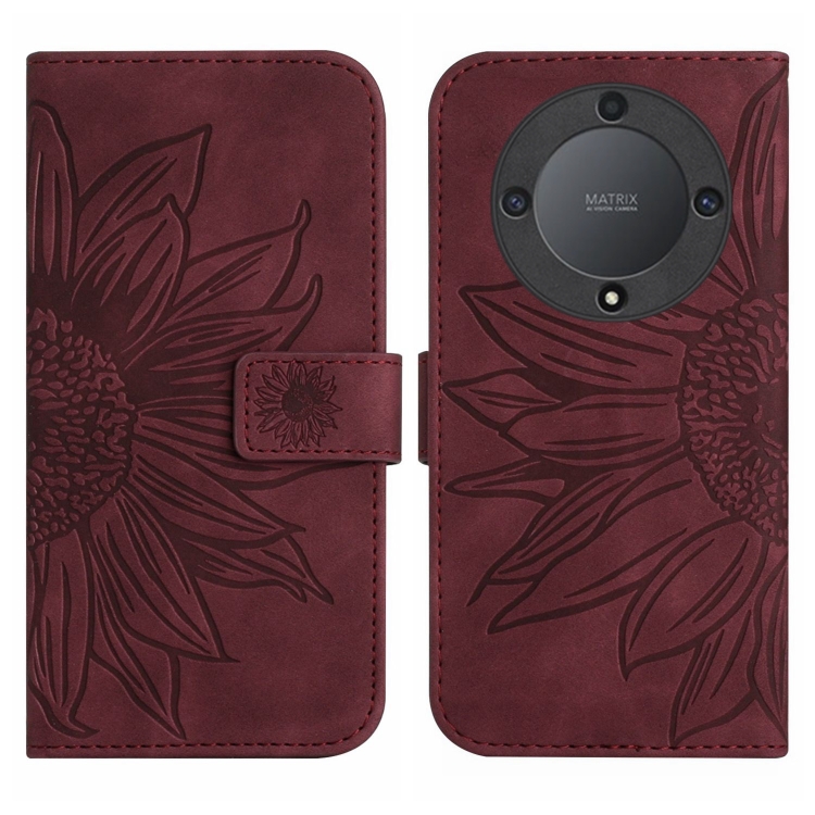 E-shop ART SUNFLOWER Peňaženkové puzdro s remienkom Honor Magic5 Lite bordové