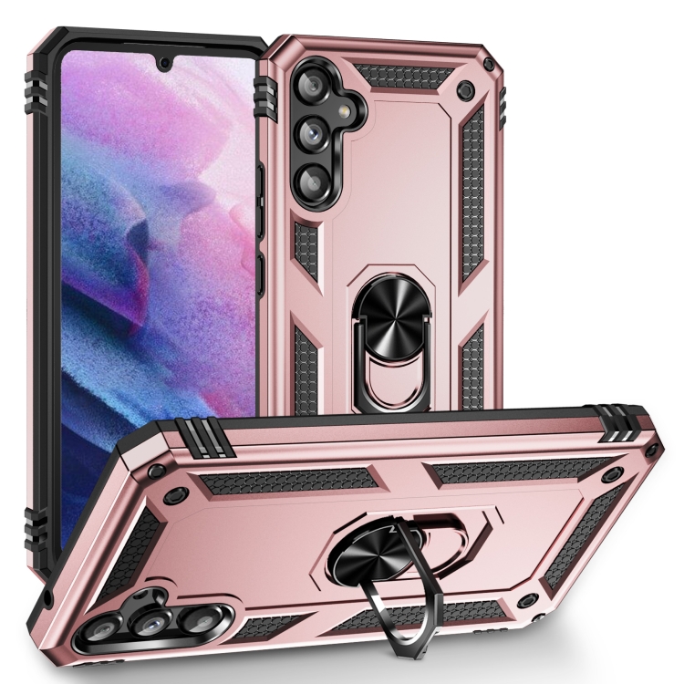 E-shop RING Obal s držiakom pre Samsung Galaxy A34 5G ružový