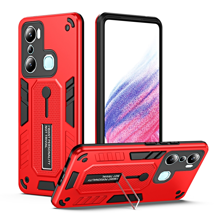 E-shop BRAVE Obal s držiakom pre Infinix Hot 20i červený