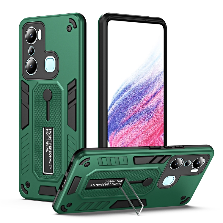 E-shop BRAVE Obal s držiakom pre Infinix Hot 20i zelený
