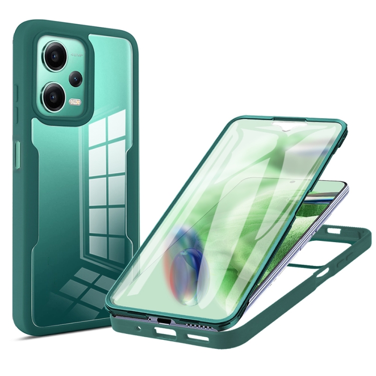 E-shop DUAL Obojstranný kryt s fóliou Xiaomi Redmi Note 12 5G / Poco X5 5G zelený