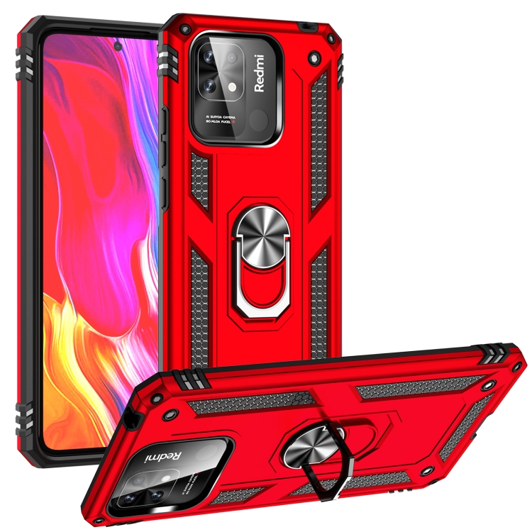 E-shop RING Obal s držiakom pre Xiaomi Redmi 12C červený