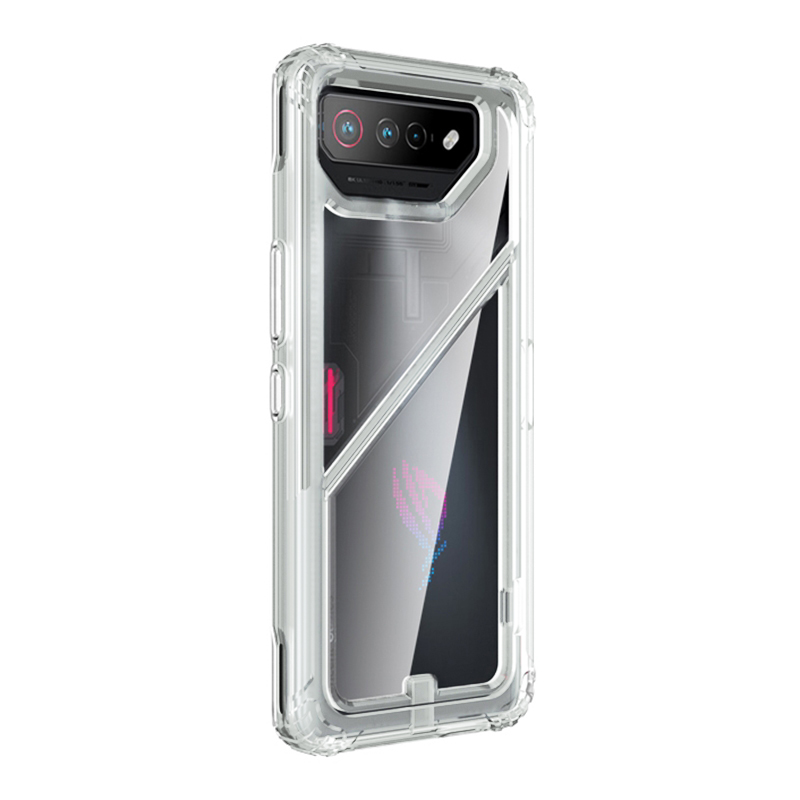 E-shop TEO Pevný ochranný obal so stojanom Asus ROG Phone 7 / ROG Phone 7 Ultimate priehľadný