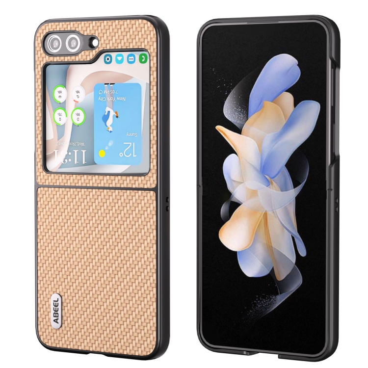 E-shop ABEEL CARBON Plastový kryt Samsung Galaxy Z Flip5 5G béžový
