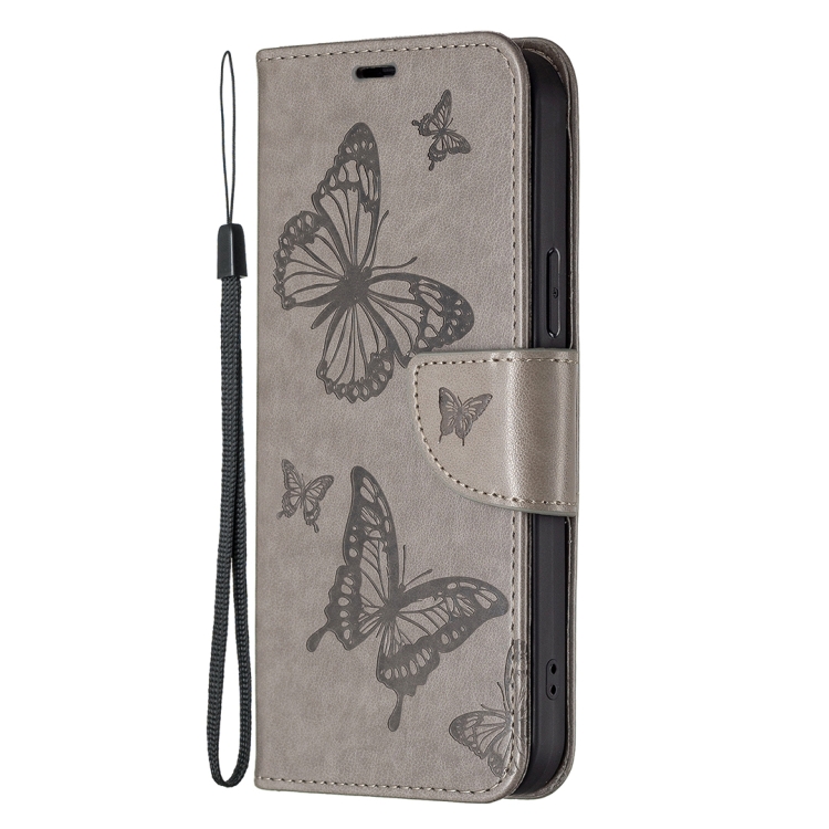 E-shop ART Peňaženkový kryt Xiaomi Redmi Note 12S BUTTERFLIES šedý