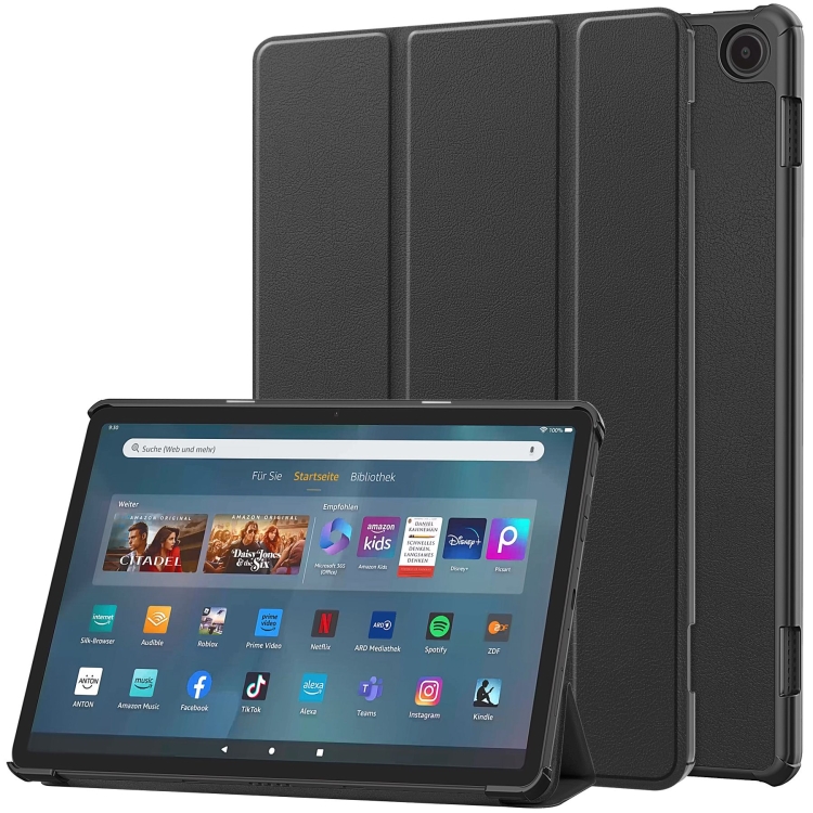 E-shop LEATHER Zaklápací kryt pre Amazon Fire Max 11 čierny
