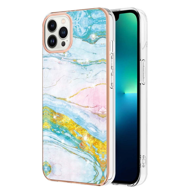 E-shop IMD MARBLE Ochranný kryt Apple iPhone 15 Pro Max GREEN GOLD