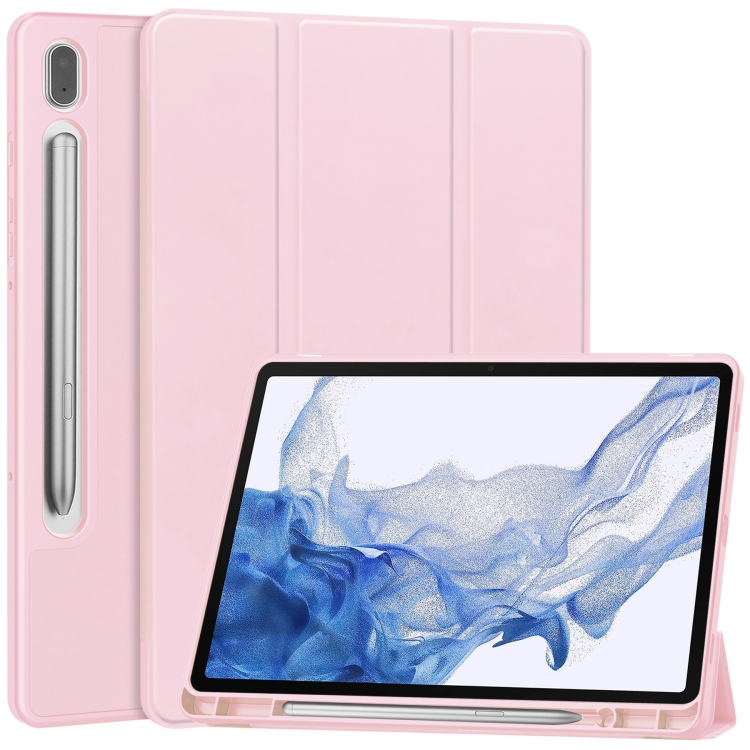 E-shop LEATHER Zaklápací obal pre Samsung Galaxy Tab S9 ružový