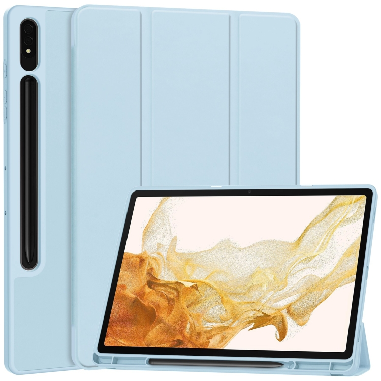 E-shop LEATHER Zaklápací obal pre Samsung Galaxy Tab S9+ / S10+ svetlomodrý